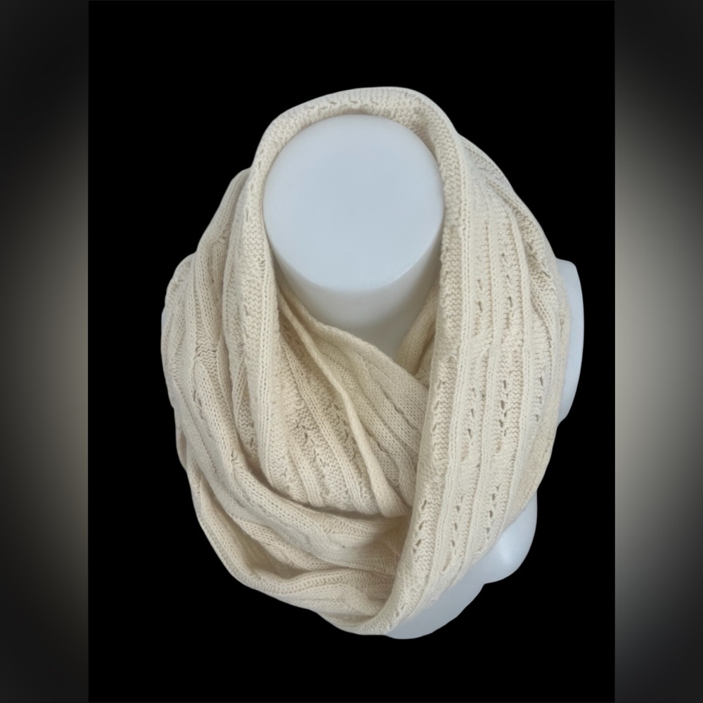 Celeste Elegant Cream Knit Infinity Scarf